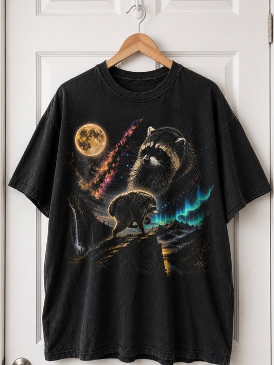 Gildan Tops - Jimothy Raccoon Moon Graphic shirt
